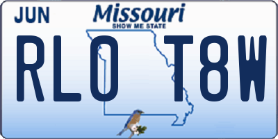 MO license plate RL0T8W