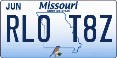 MO license plate RL0T8Z