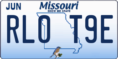 MO license plate RL0T9E