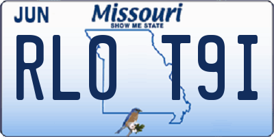 MO license plate RL0T9I