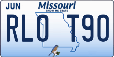 MO license plate RL0T9O