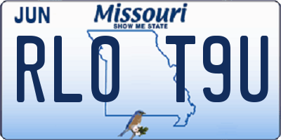 MO license plate RL0T9U