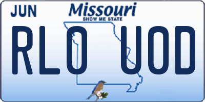 MO license plate RL0U0D