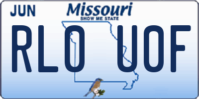 MO license plate RL0U0F