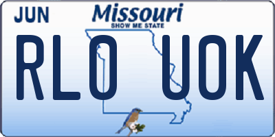 MO license plate RL0U0K