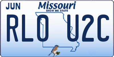 MO license plate RL0U2C