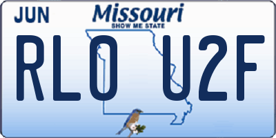 MO license plate RL0U2F