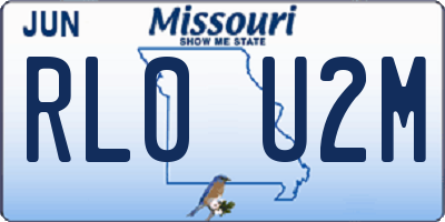 MO license plate RL0U2M