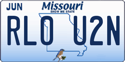 MO license plate RL0U2N