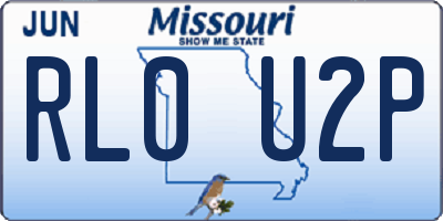 MO license plate RL0U2P
