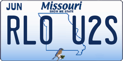 MO license plate RL0U2S