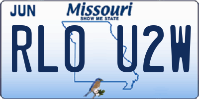 MO license plate RL0U2W