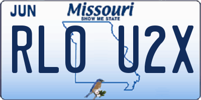 MO license plate RL0U2X