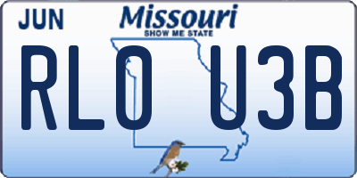 MO license plate RL0U3B