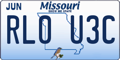 MO license plate RL0U3C