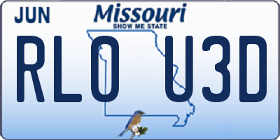 MO license plate RL0U3D