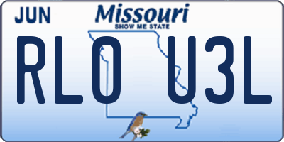 MO license plate RL0U3L
