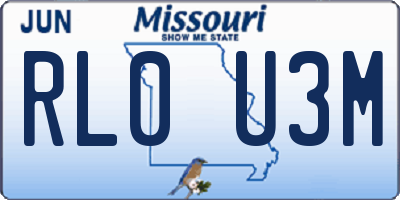 MO license plate RL0U3M