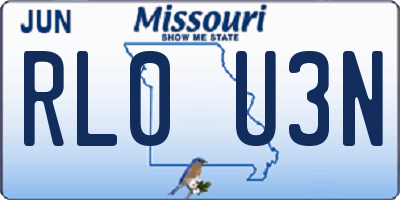MO license plate RL0U3N