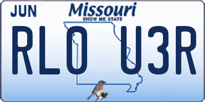 MO license plate RL0U3R