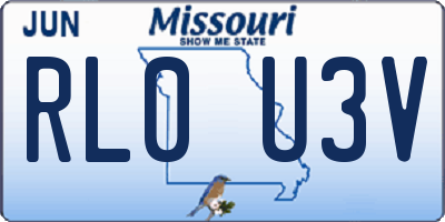 MO license plate RL0U3V