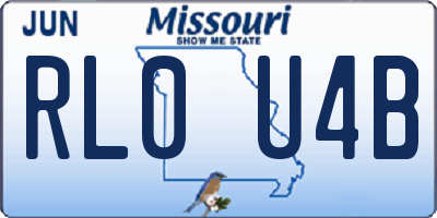 MO license plate RL0U4B