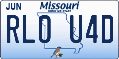 MO license plate RL0U4D