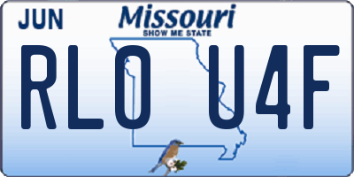 MO license plate RL0U4F