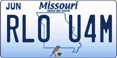 MO license plate RL0U4M