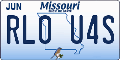 MO license plate RL0U4S