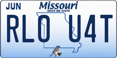 MO license plate RL0U4T