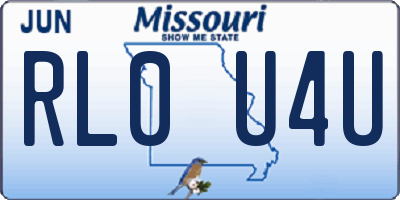 MO license plate RL0U4U
