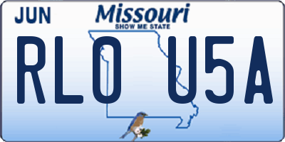 MO license plate RL0U5A