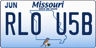 MO license plate RL0U5B