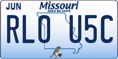 MO license plate RL0U5C