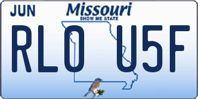 MO license plate RL0U5F