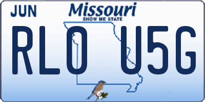 MO license plate RL0U5G