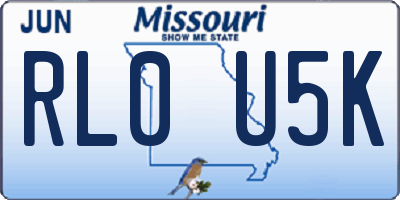 MO license plate RL0U5K
