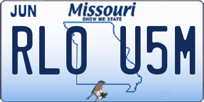 MO license plate RL0U5M