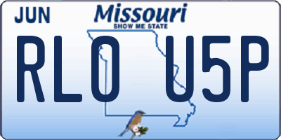 MO license plate RL0U5P