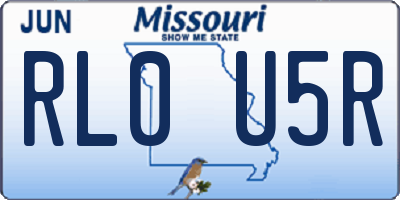 MO license plate RL0U5R