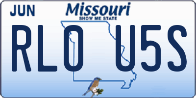 MO license plate RL0U5S