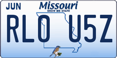 MO license plate RL0U5Z