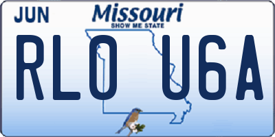 MO license plate RL0U6A