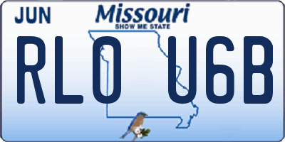 MO license plate RL0U6B
