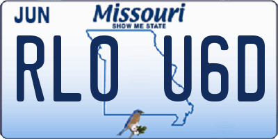 MO license plate RL0U6D