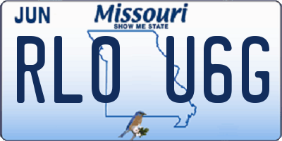 MO license plate RL0U6G