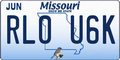 MO license plate RL0U6K