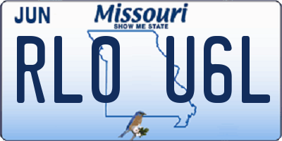 MO license plate RL0U6L