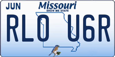 MO license plate RL0U6R